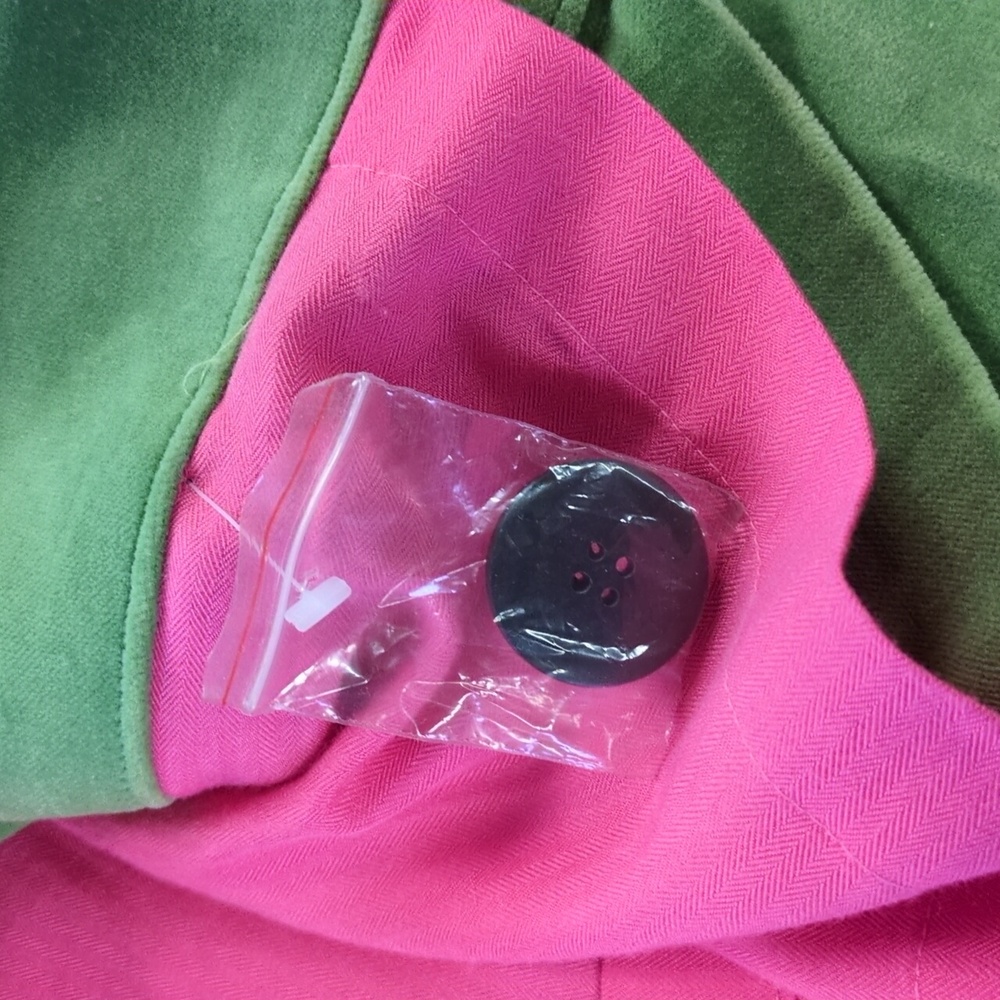Beau Dawson Green Velvet Double Breasted Trenchcoat Size Small - Picture 8 of 11